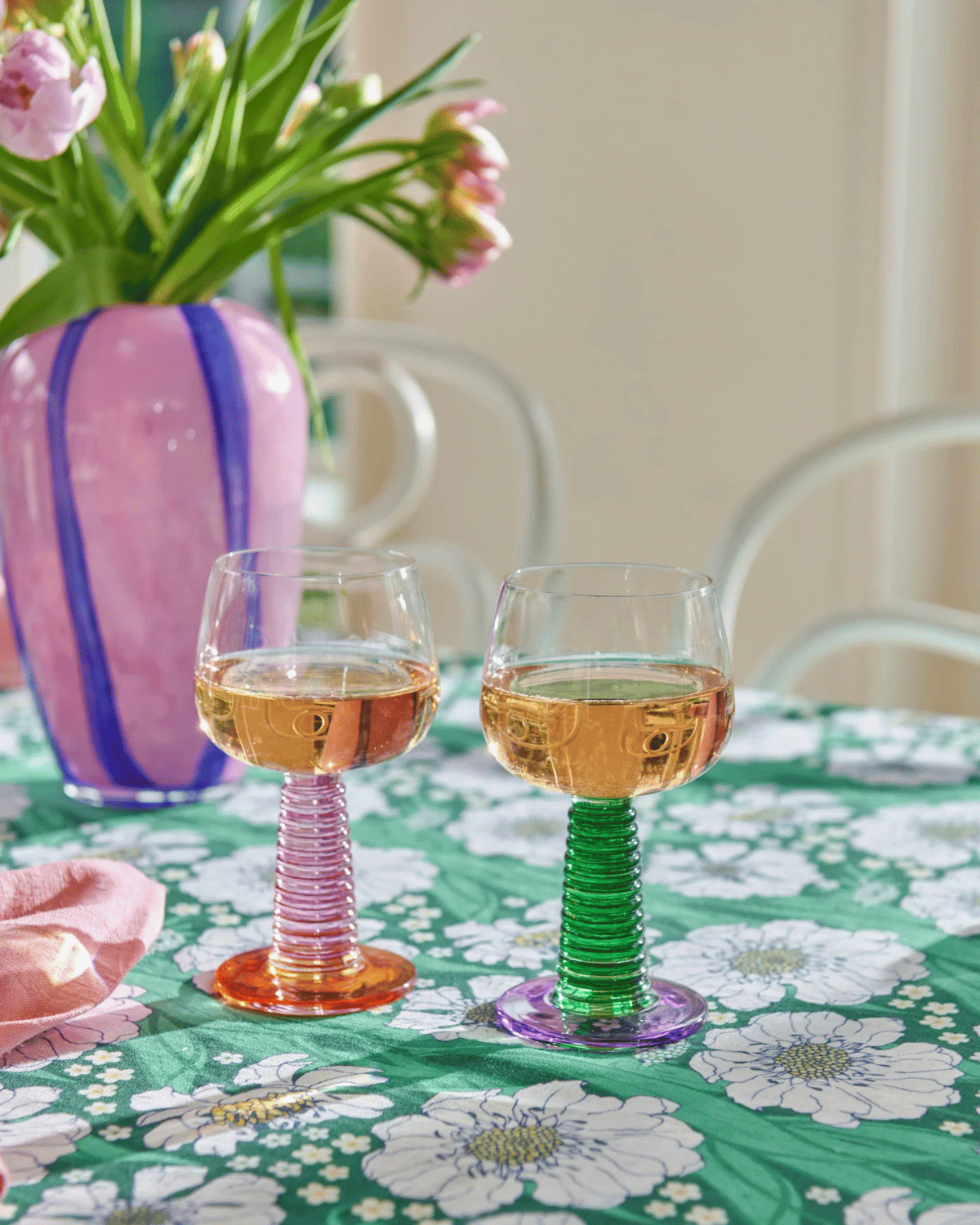Garden Party Stalk Wine Glass (set of 2) by Kip&amp;Co