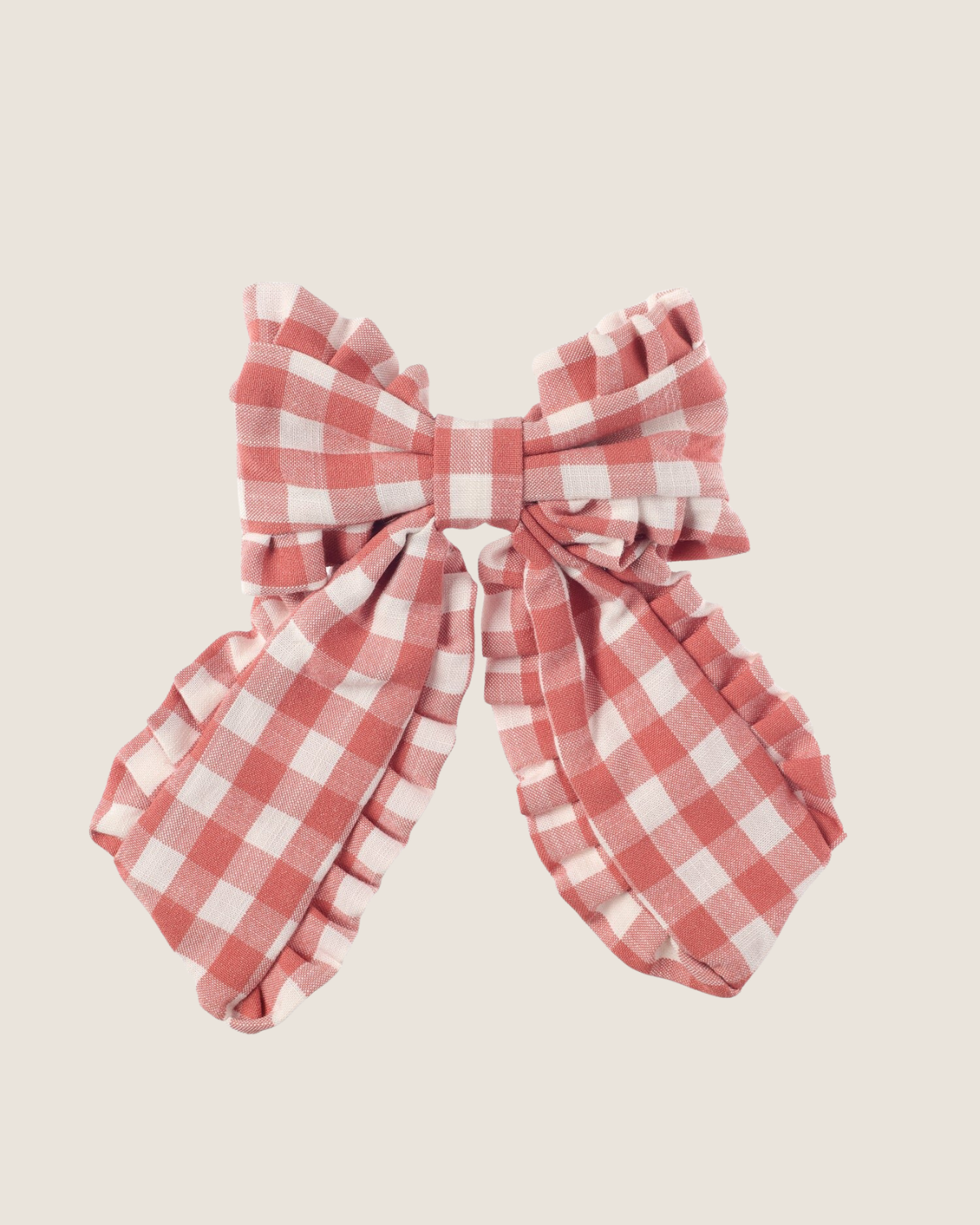 Gingham Ruffle Long Bow Clip by Rockahula Kids