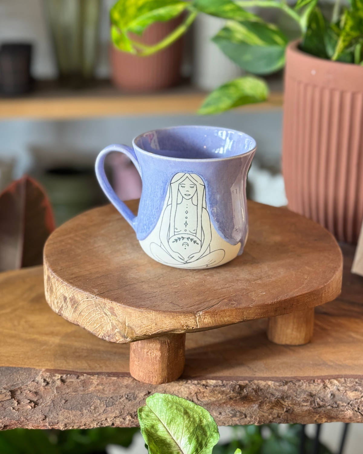 OAS Clay Creative Goddess Mama Mug - Purple
