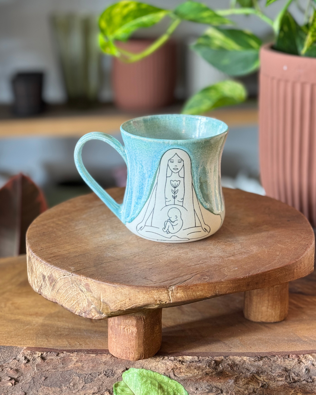 OAS Clay Creative Goddess Mama Mug - Ocean