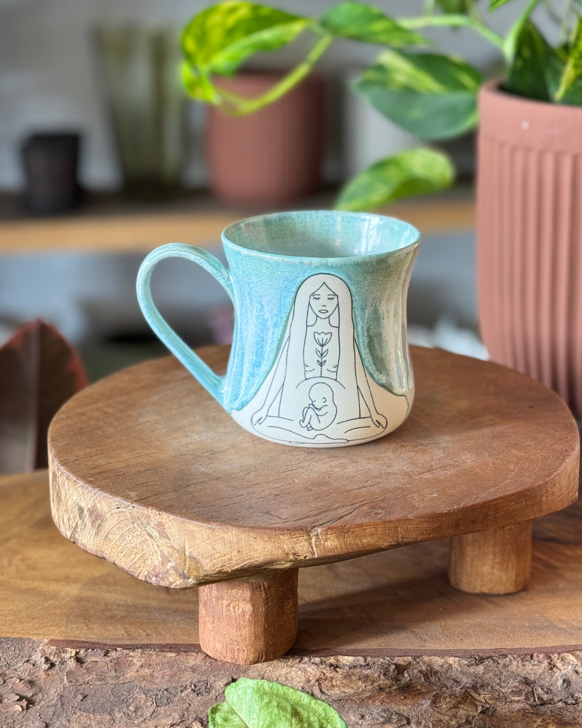 OAS Clay Creative Goddess Mama Mug - Ocean