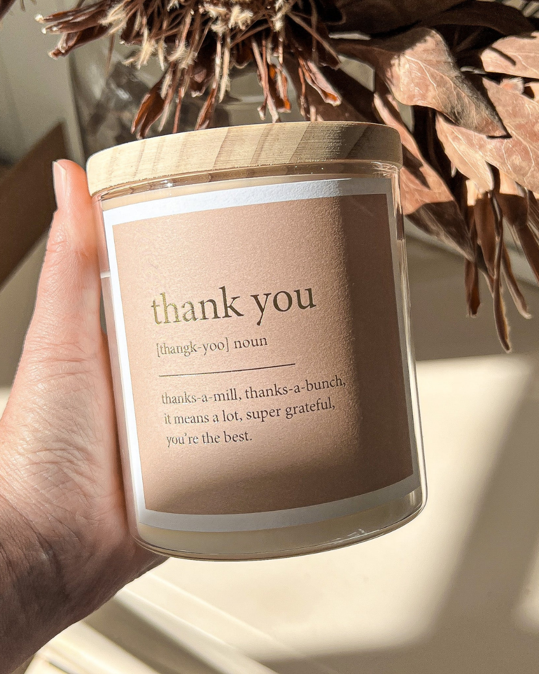 GOLDIE Dictionary Quote Candle - Thank You
