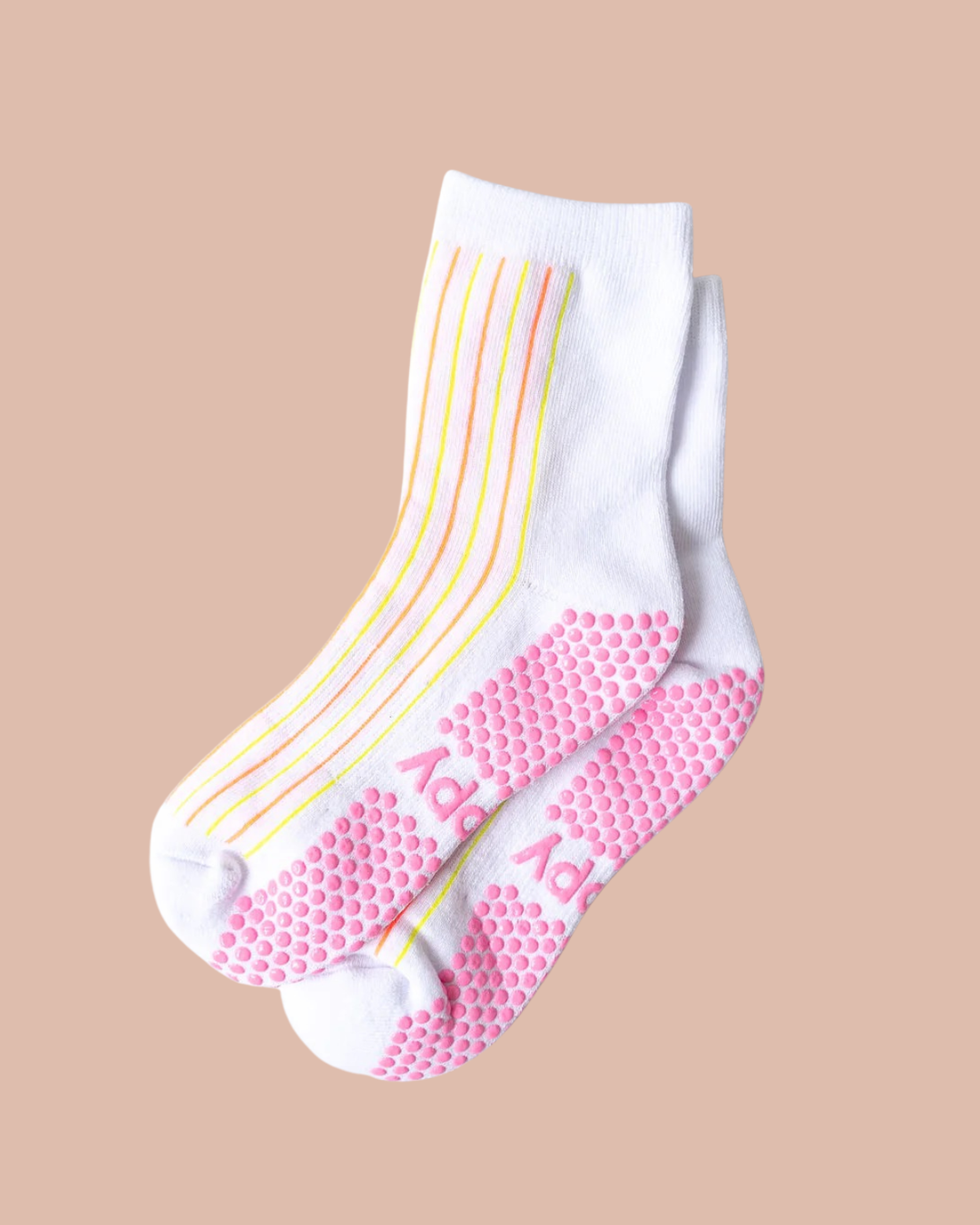 Pilates Grip Socks - Neon Lights (Orange + Yellow) 