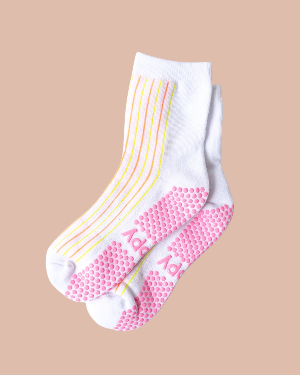 Pilates Grip Socks - Neon Lights (Orange + Yellow) 