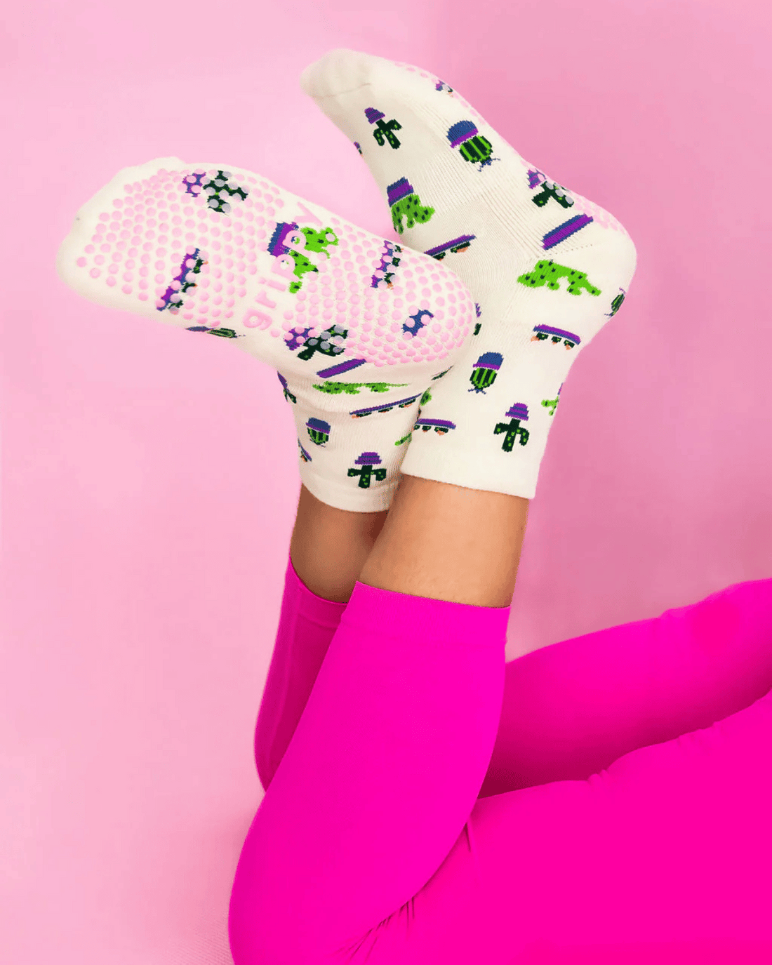 Grippy Pilates Socks - Cactus