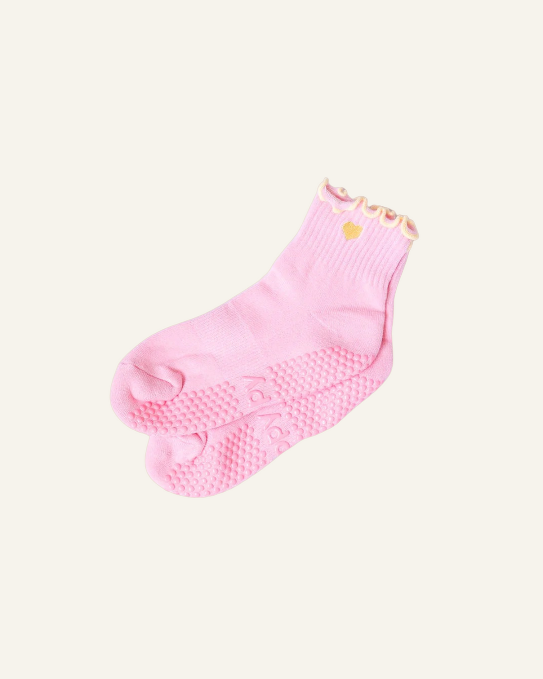 Pink + Yellow Frill Pilates Grippy Socks