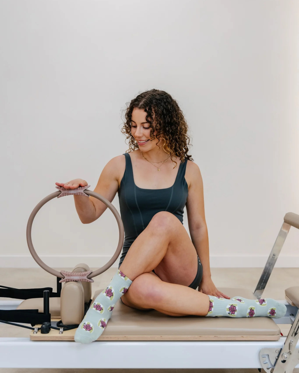 Seaside Escape Pilates Grip Socks (Sage) - Grippy x Lulu Pawlik Collab 