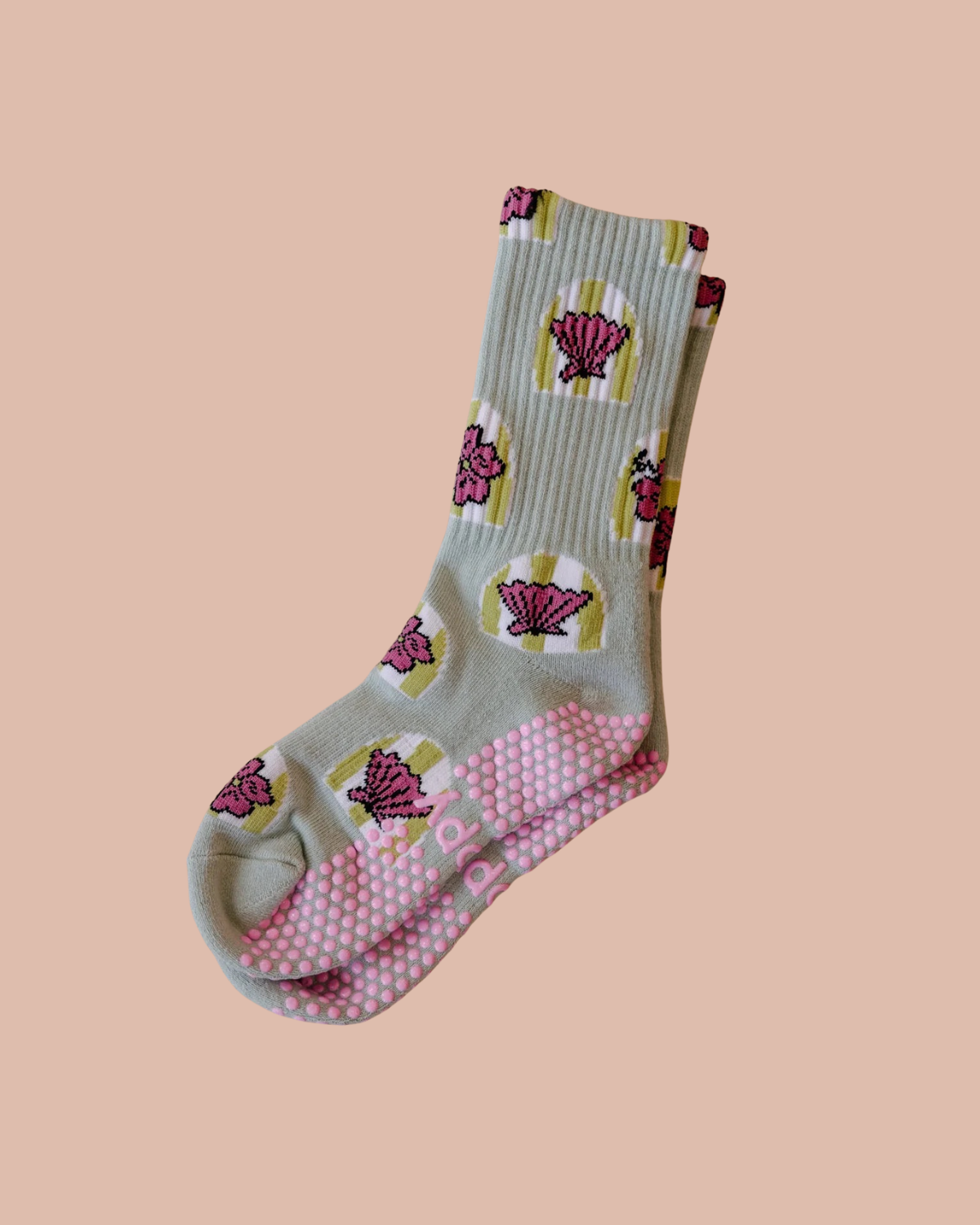 Seaside Escape Pilates Grip Socks (Sage) - Grippy x Lulu Pawlik Collab 