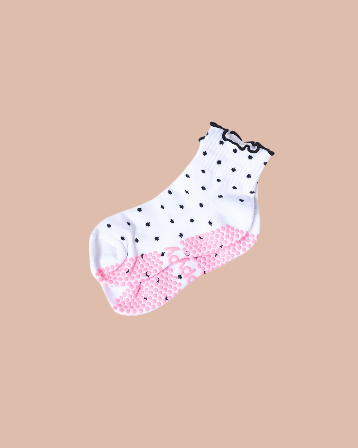 White Dotty Pilates Sock by Grippy