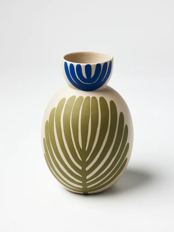 Happy Vase Round Olive Fan by Jones &amp; Co