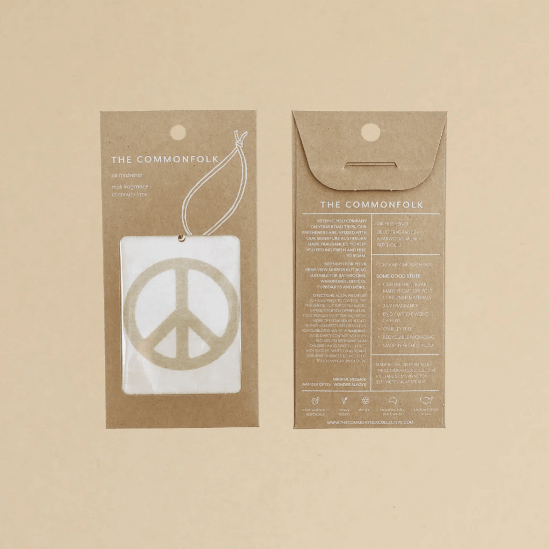 Air Freshener by The Commonfolk Collective - Peace Sign in Oatmeal ☮