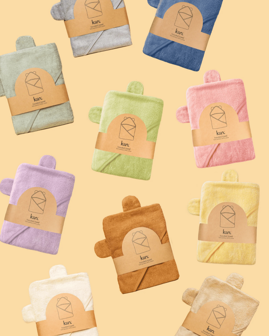 Hooded Baby Bath Towel in Blue Shadow by Kiin