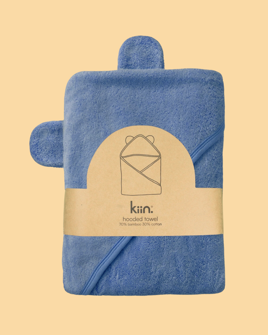 Hooded Baby Bath Towel in Blue Shadow by Kiin