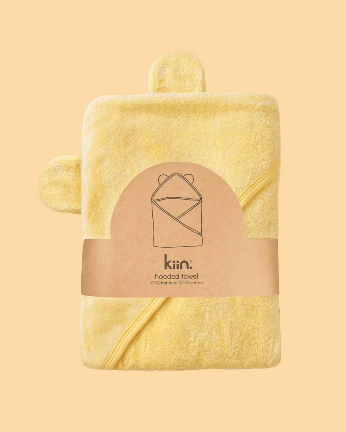 Hooded Baby Bath Towel in Buttercup by Kiin