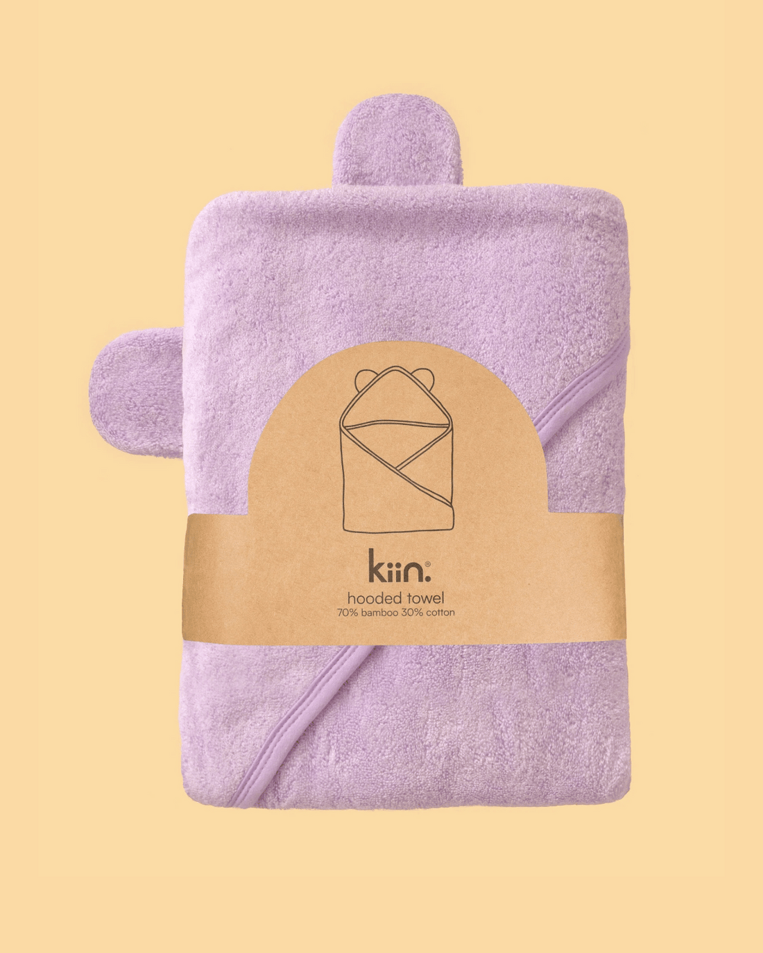 Hooded Baby Bath Towel in Lilac by Kiin