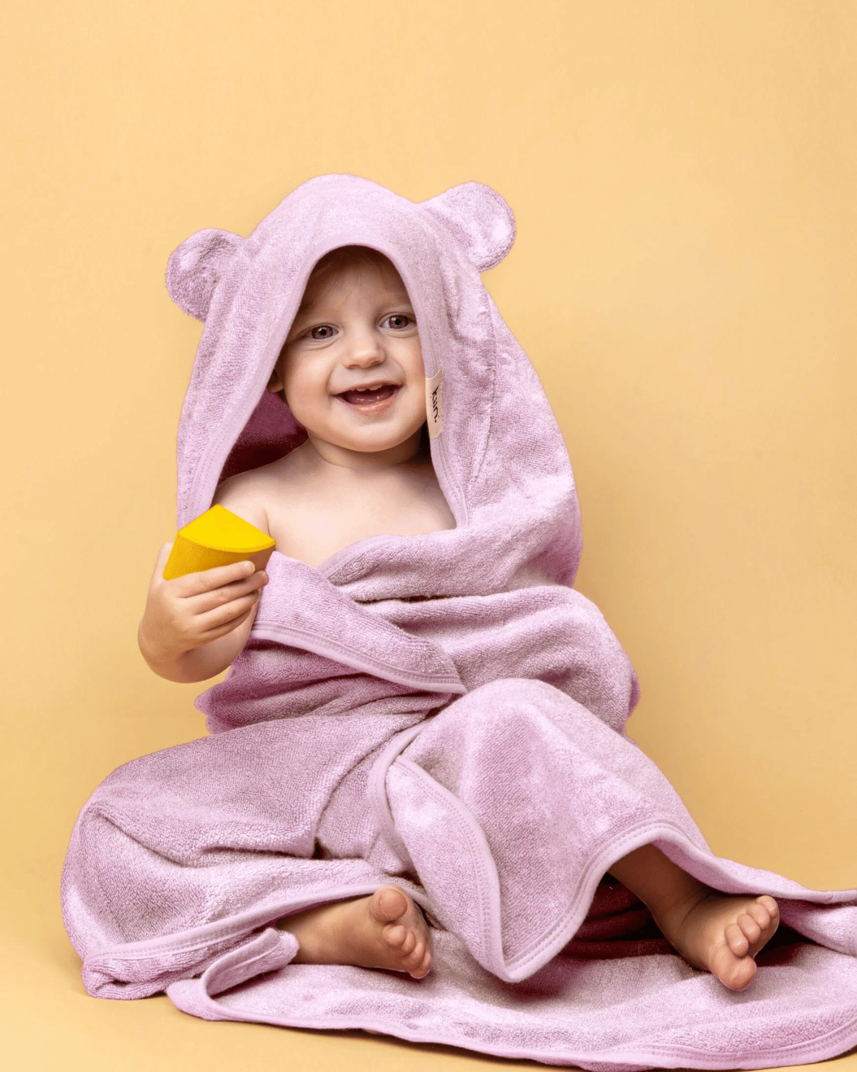 Hooded Baby Bath Towel in Lilac by Kiin 
