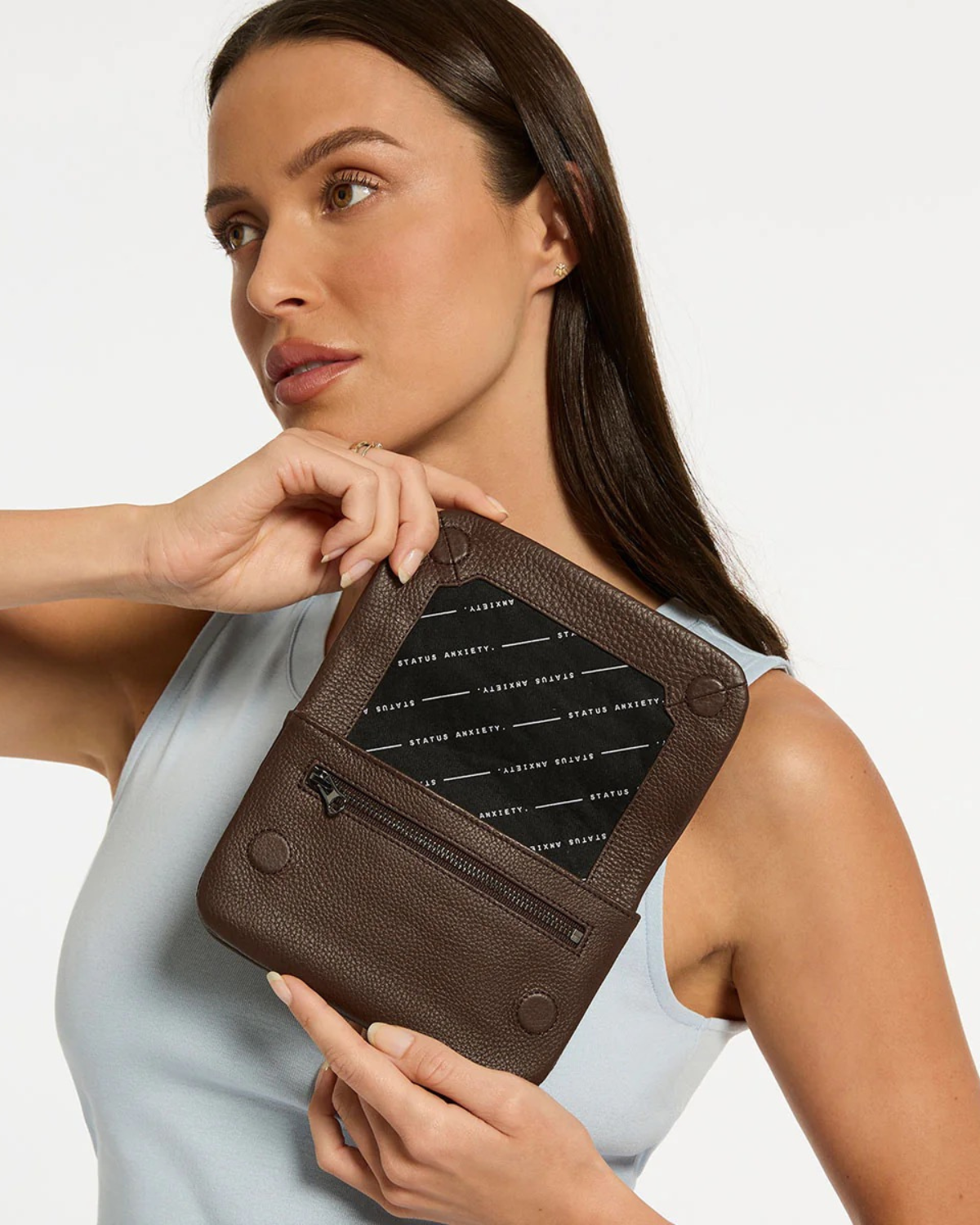 Status Anxiety Impermanent Leather Wallet - Cocoa 