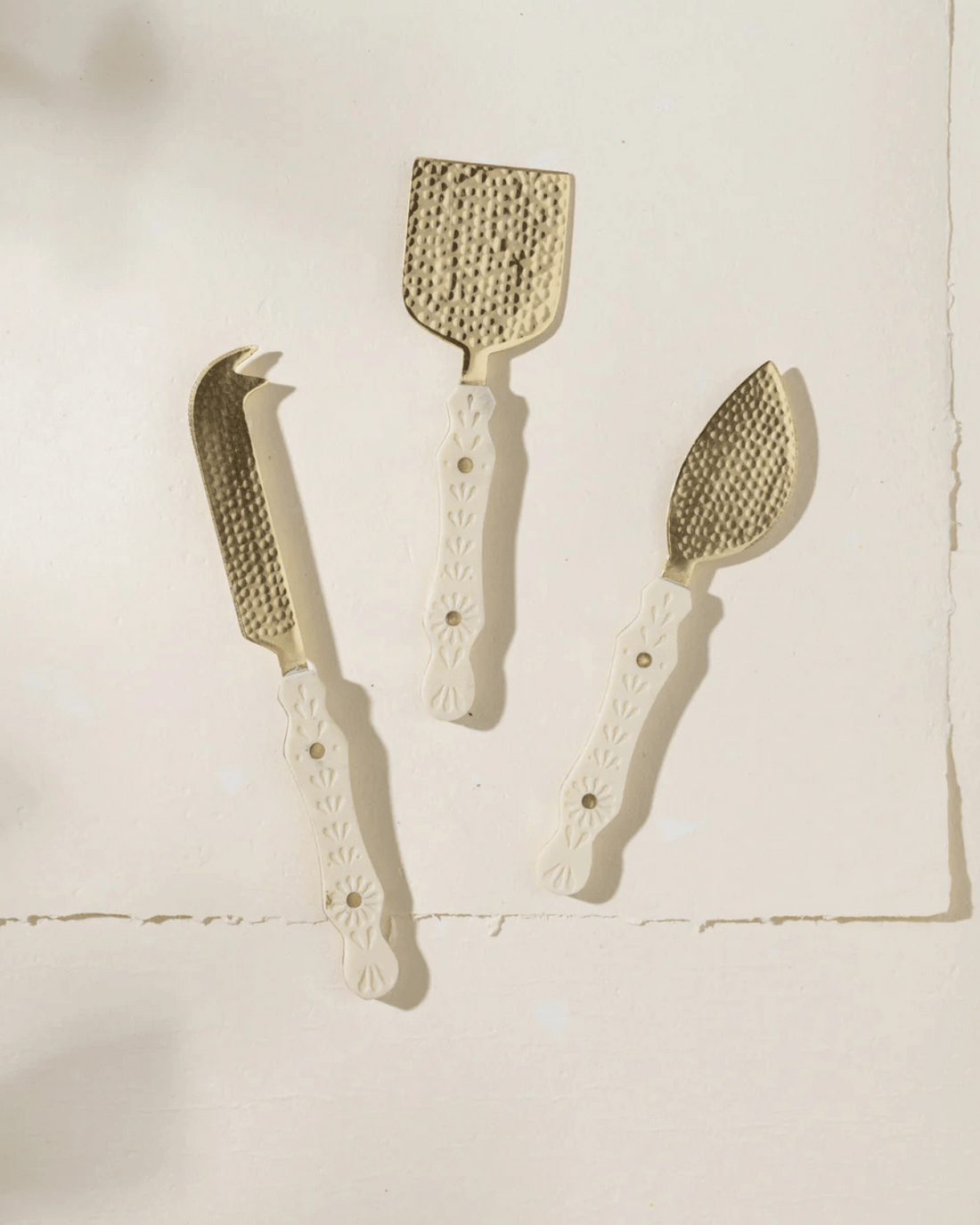 Hana Resin &amp; Gold Cheese Knife Set by Inartisan 