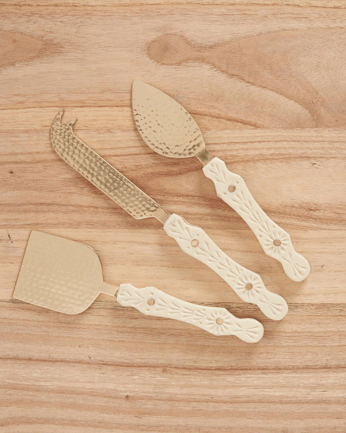 Hana Resin &amp; Gold Cheese Knife Set by Inartisan 