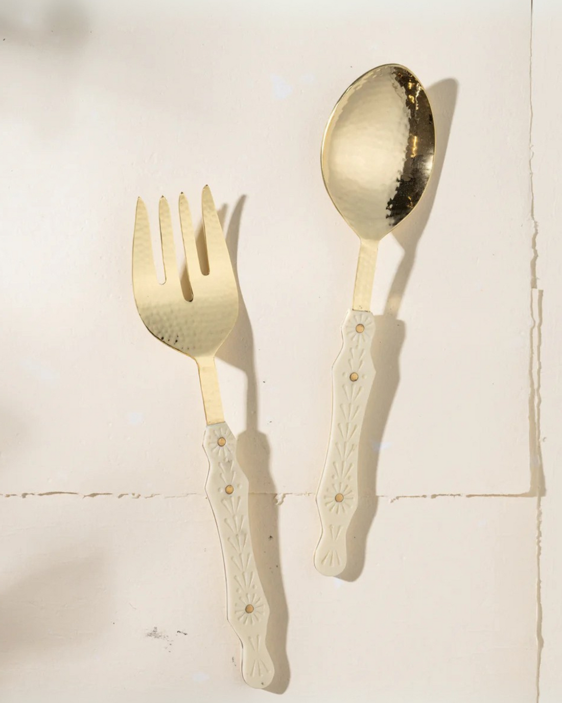 Hana Gold & Cream Resin Salad Servers by Inartisan