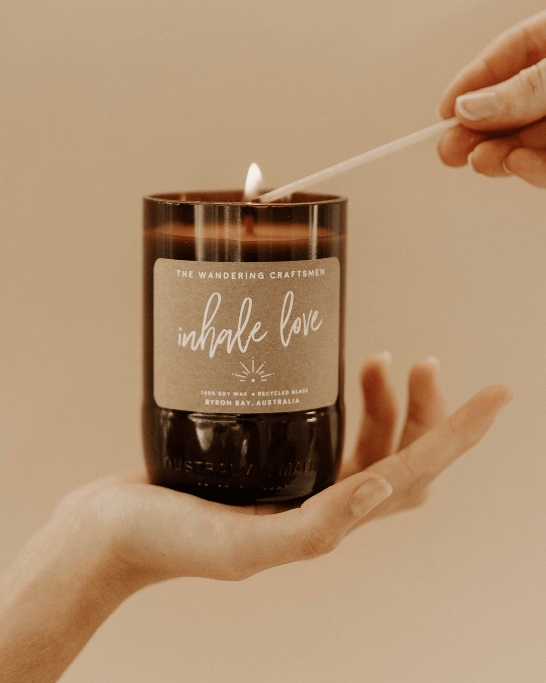 Inhale Love Candle (Gardenia, Peony &amp; Lychee) by The Wandering Craftsmen 