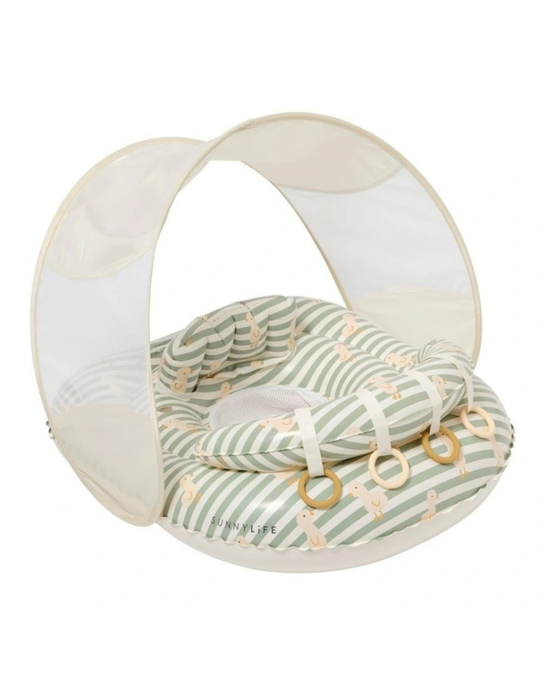 Interactive Baby Float Duck - Sage Stripe by SUNNYLiFE