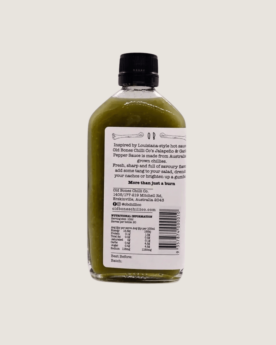 Jalapeño Garlic Pepper Sauce by Old Bones Chilli Co