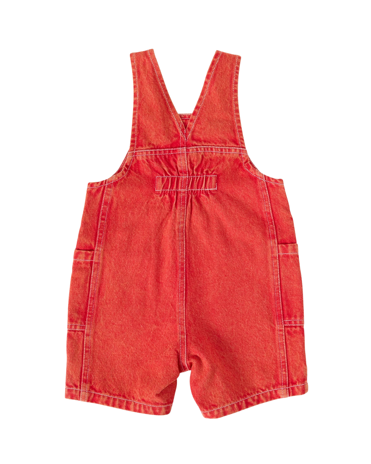 Goldie + Ace - James Vintage Washed Denim Pocket Overalls Apple Red