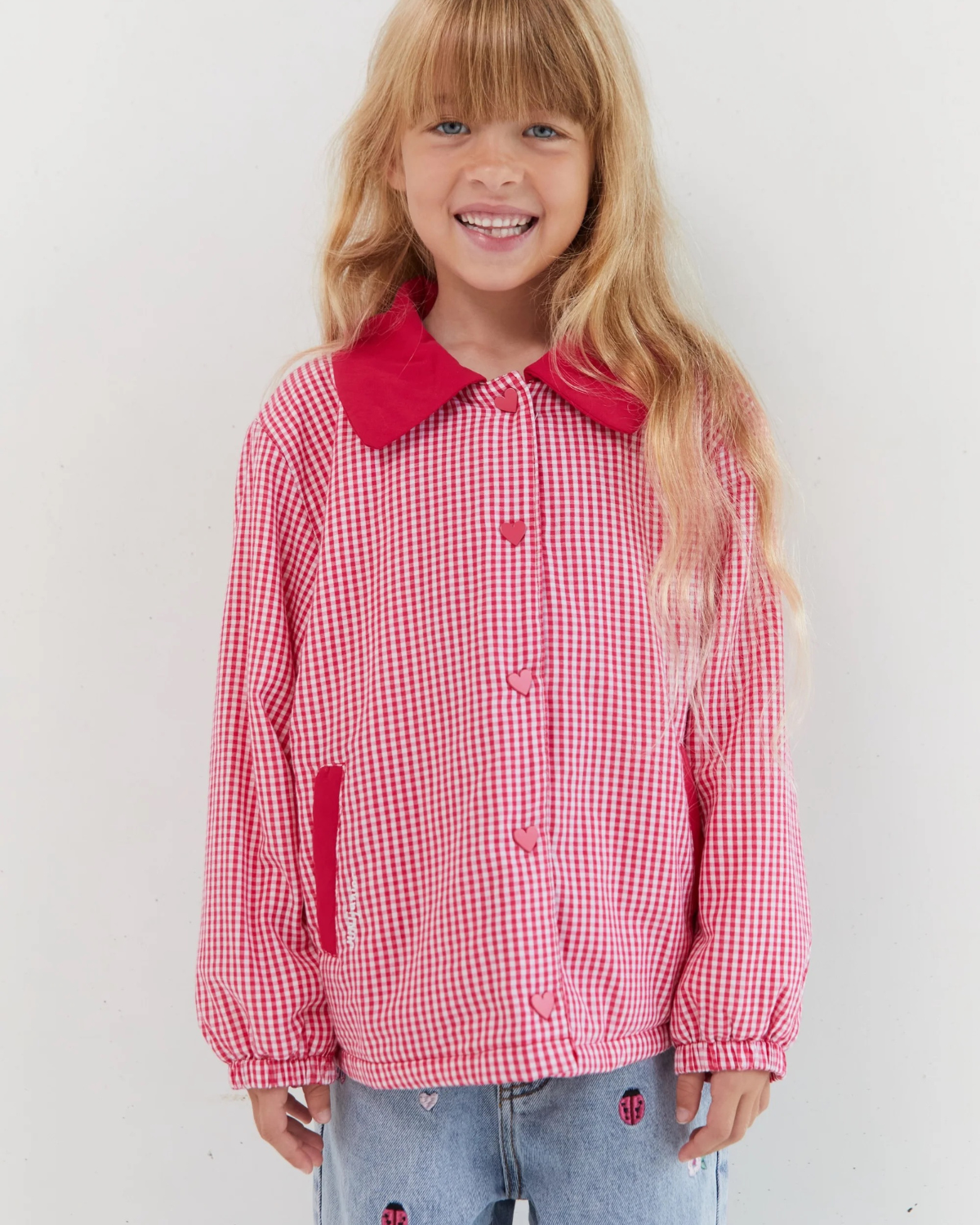 JNR Sienna Padded Jacket - Raspberry Gingham