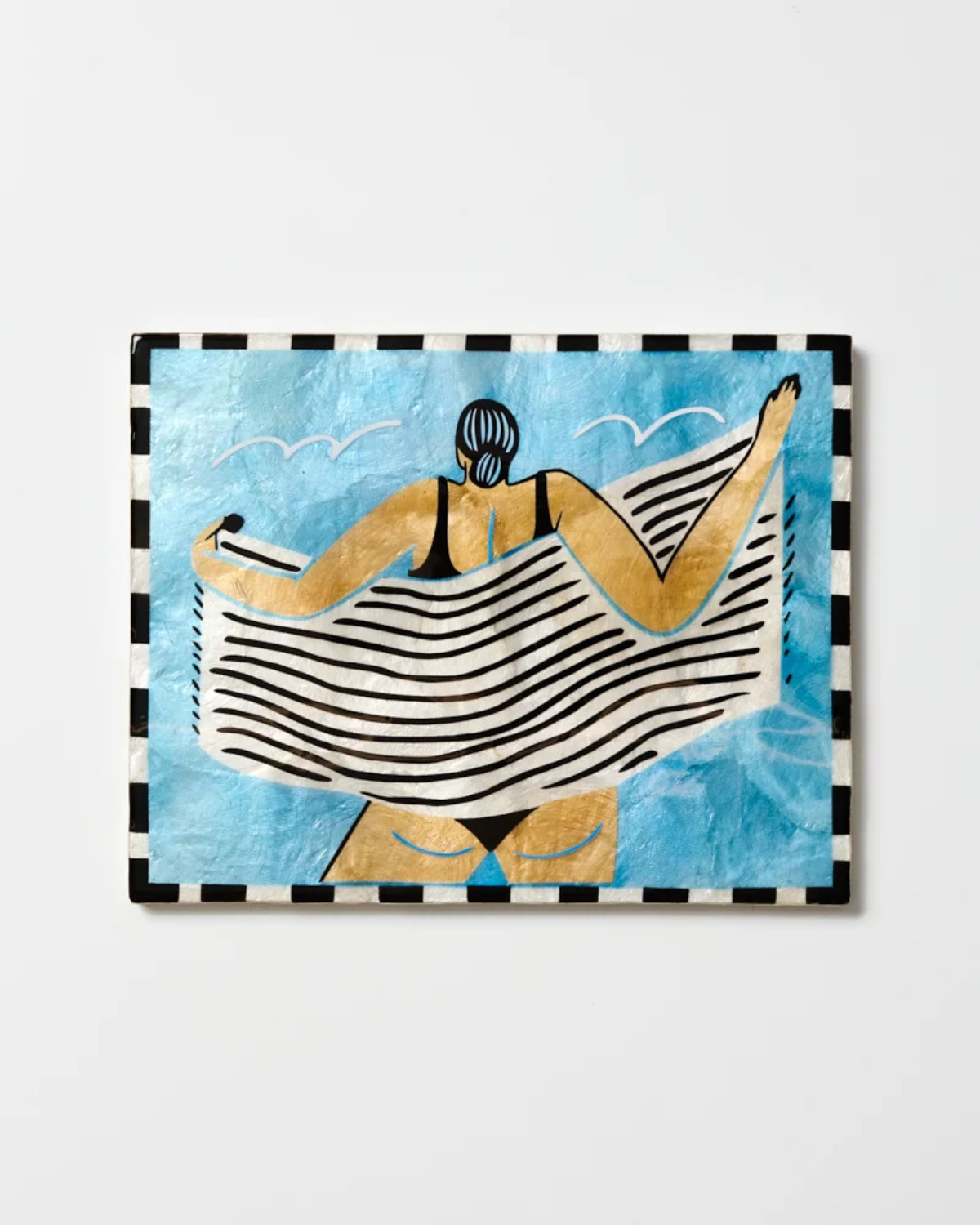 Beach Day Wall Art Tile Towel Off by Jones &amp; Co 