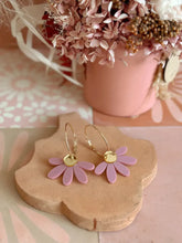 Jumbo Daisy Hoop Earrings in Dusty Lilac & Gold by Foxie Collective - Muswellbrook Florist Polly & Co