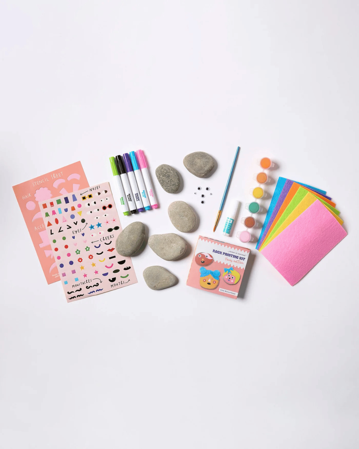 Kids Rock Painting Kit - Cool Faces Edition by Journey of Something