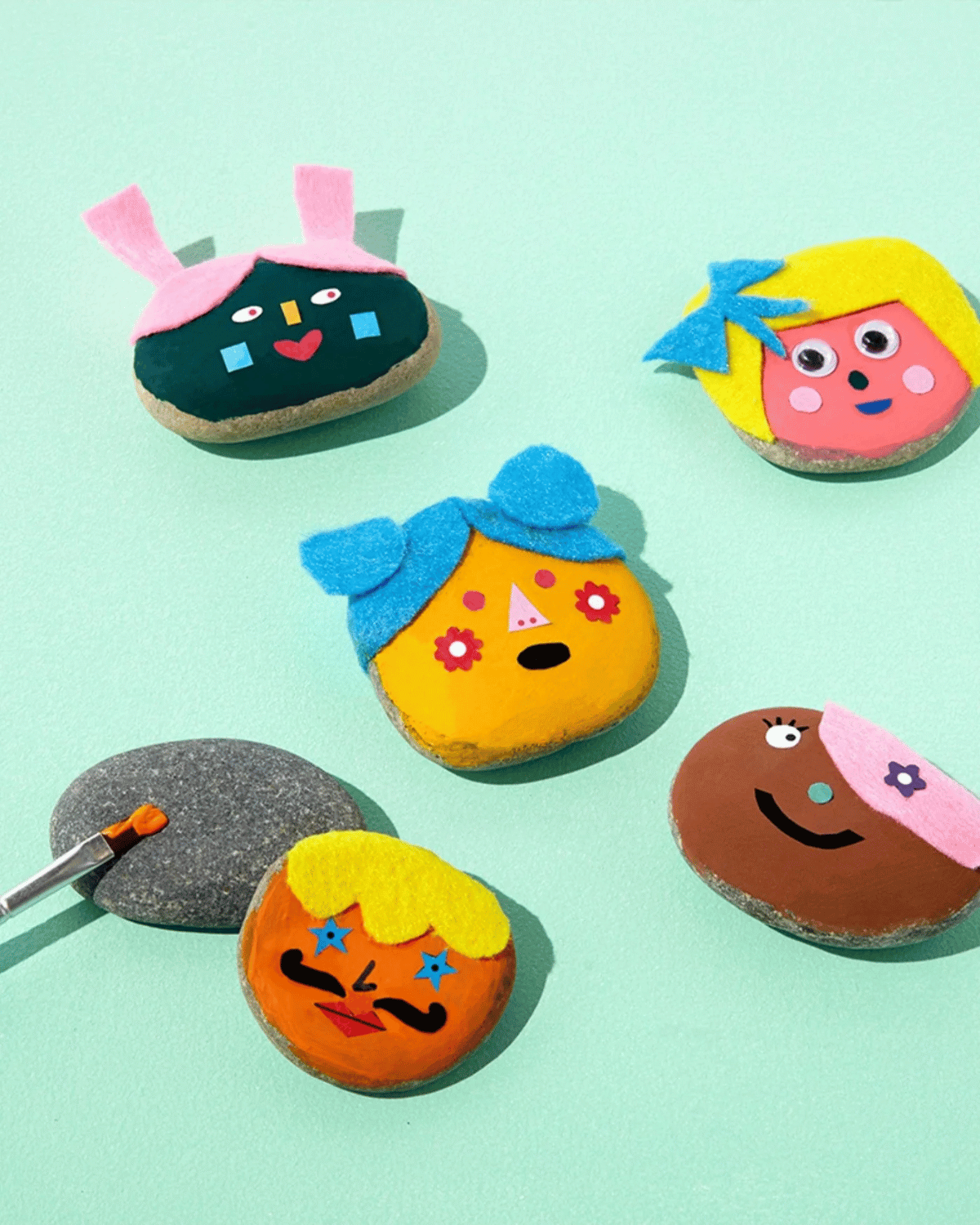 Kids Rock Painting Kit - Cool Faces Edition by Journey of Something