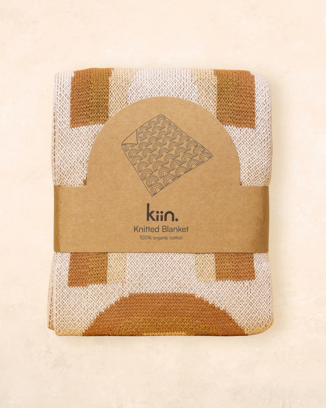 Organic Cotton Knitted Rainbow Baby Blanket by Kiin