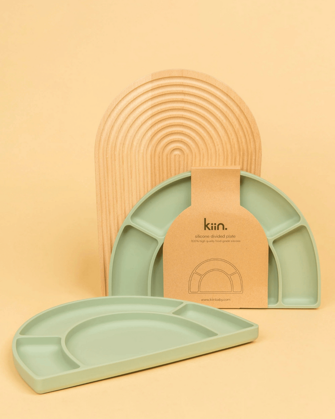 Suction Bottom Silicone Divided Plate - Sage by Kiin 