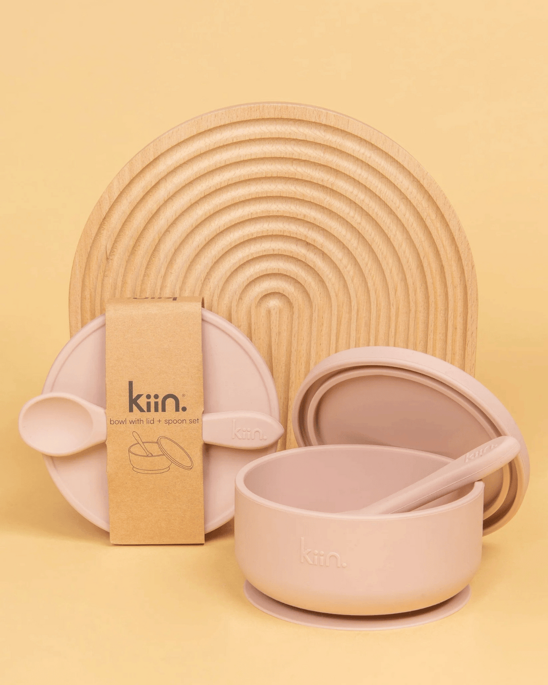 Kiin Baby Silicone Suction Bowl with Lid & Spoon Set - Blossom ✨