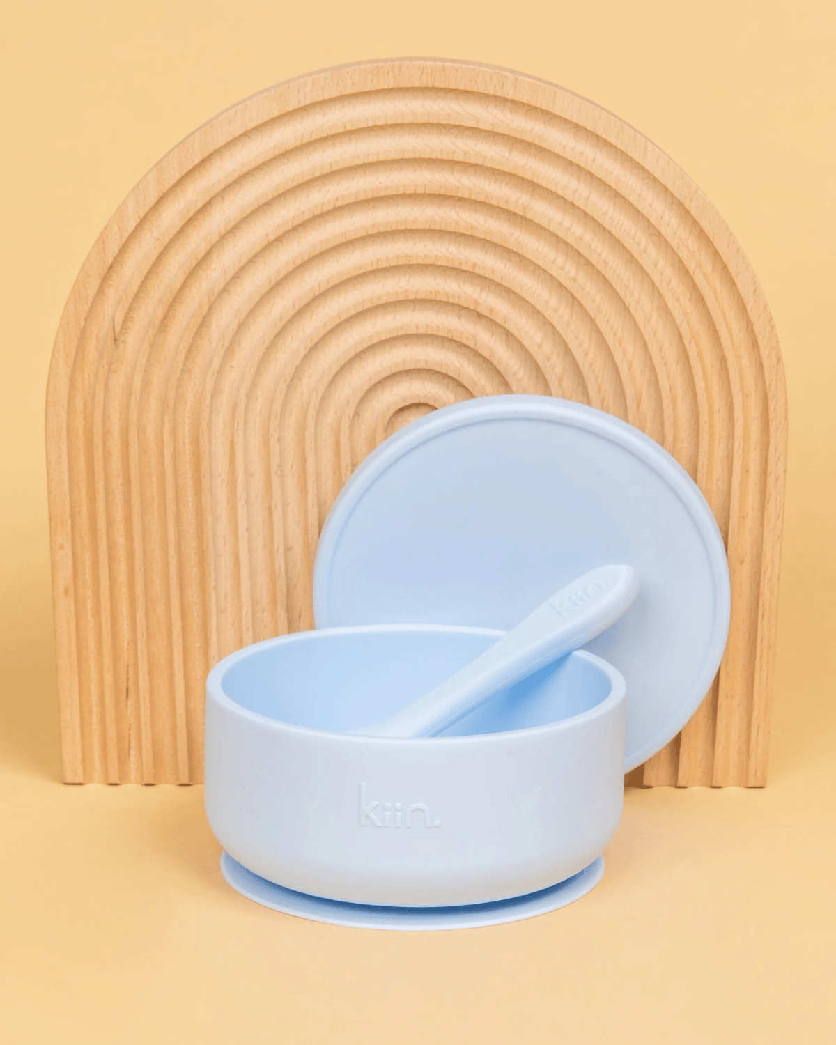 Kiin Baby Silicone Suction Bowl with Lid &amp;amp; Spoon Set - Pastel Sky ✨