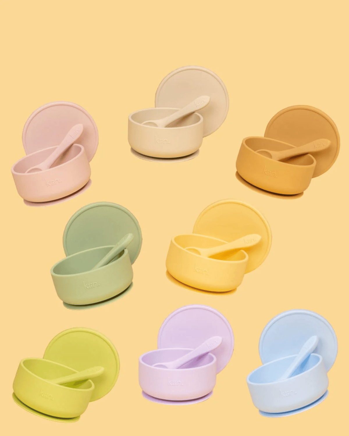Silicone Suction Bowl with Lid &amp; Spoon Set - Sage