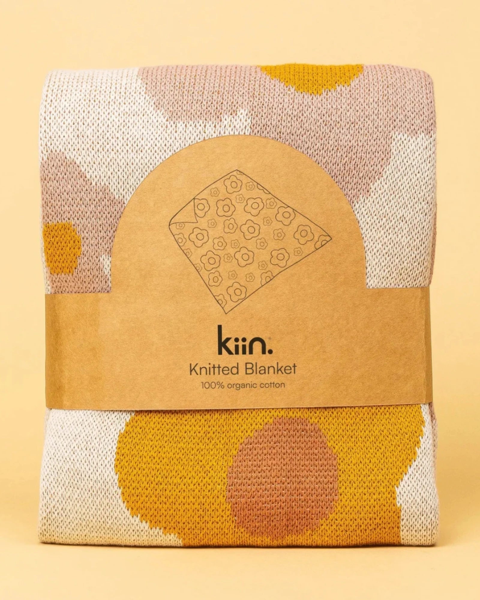Organic Cotton Knitted Rainbow Baby Blanket by Kiin