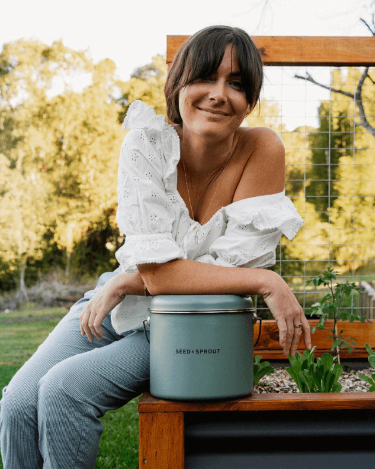 Seed &amp; Sprout Kitchen Compost Bin - Eucalyptus 