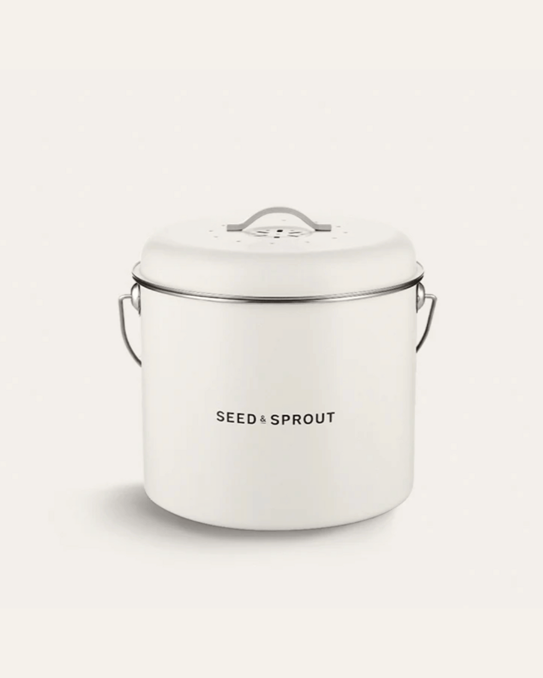Seed & Sprout Kitchen Compost Bin - Mushroom White