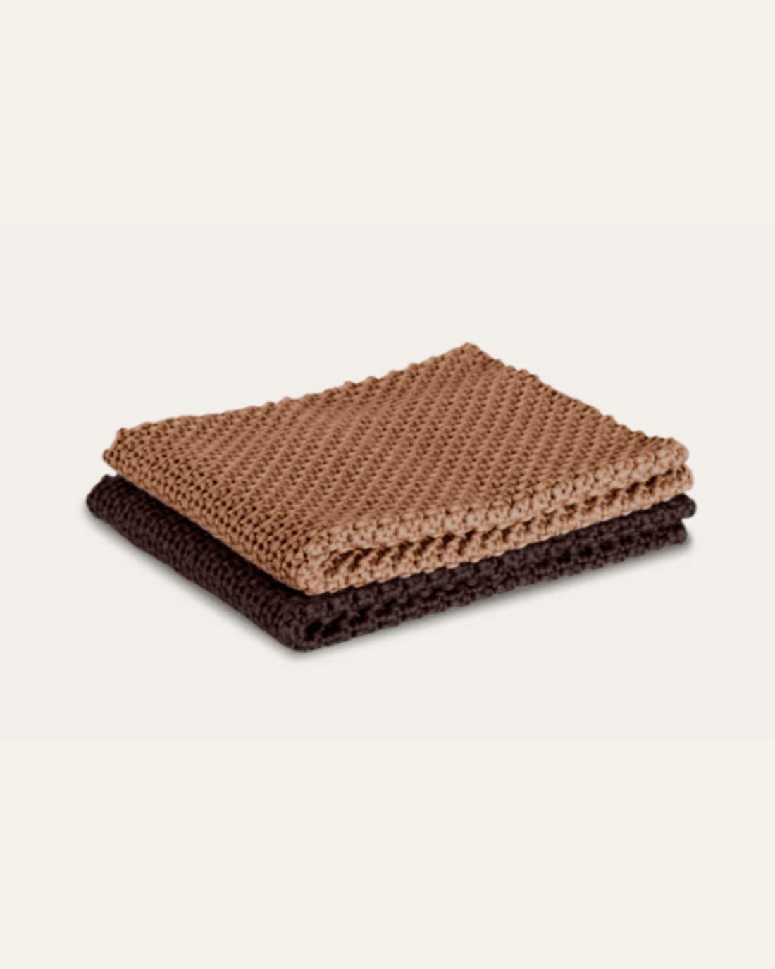 Seed & Sprout Knitted Dishcloths - Praline & Cocoa