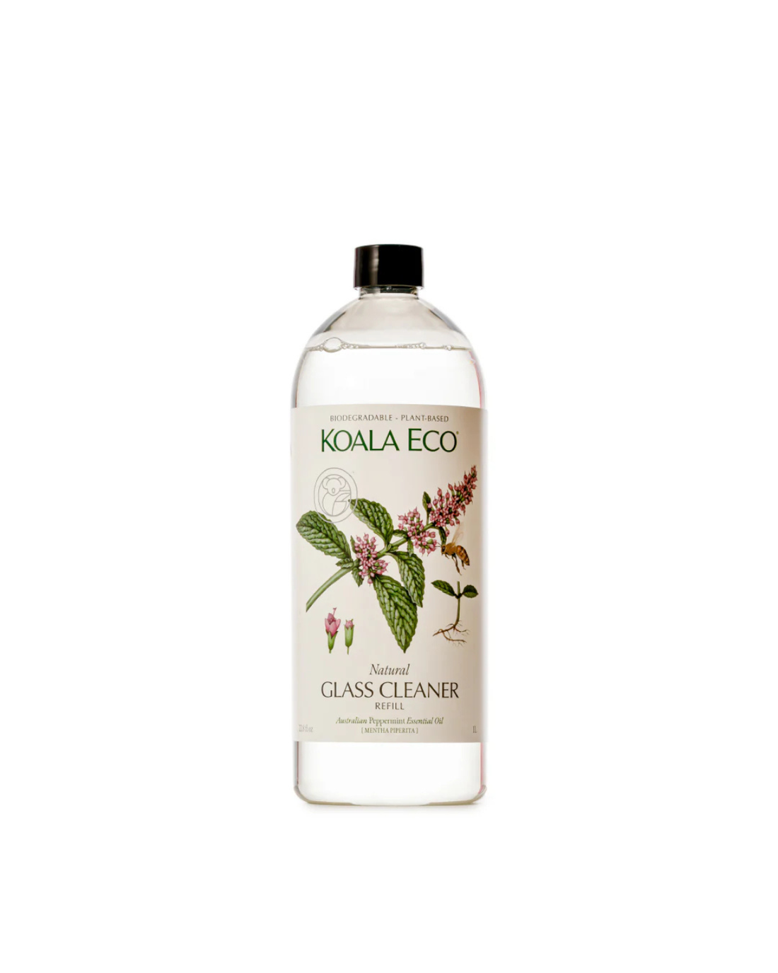 Natural Glass Cleaner by Koala Eco Peppermint (1L Refill).
