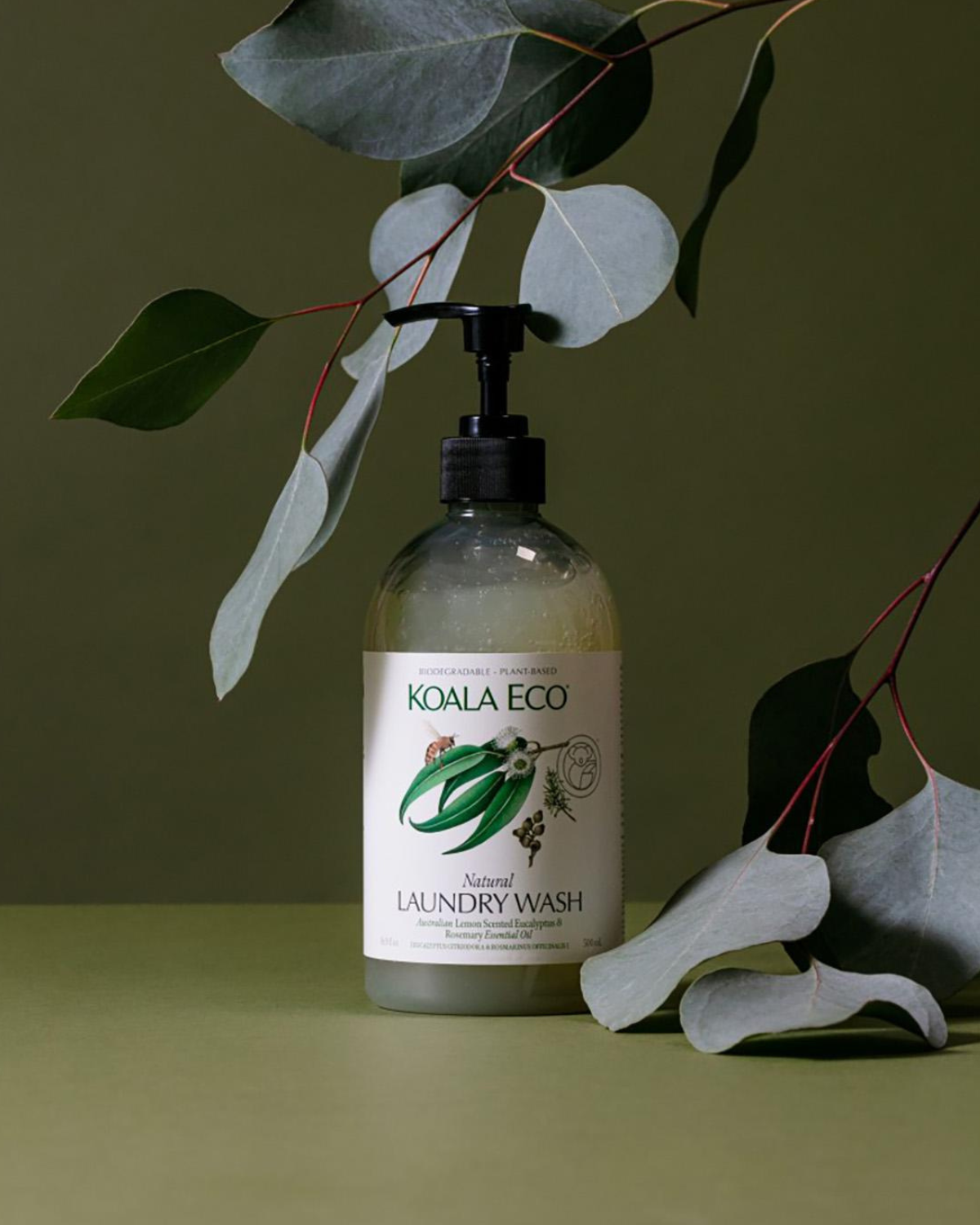 Natural Laundry Wash by Koala Eco - Lemon Scented Eucalyptus &amp; Rosemary (500ml)