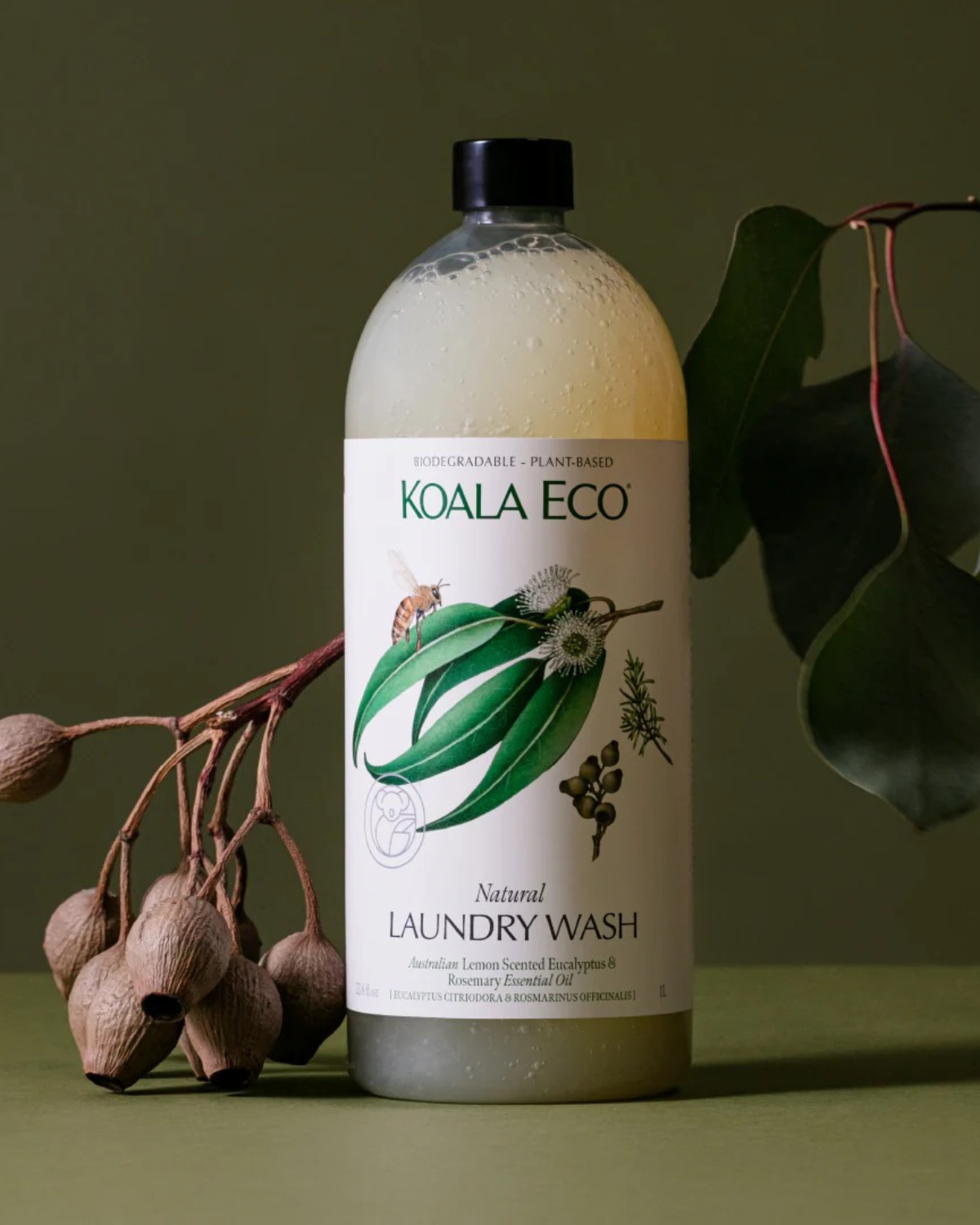 Natural Laundry Wash by Koala Eco - Lemon Scented Eucalyptus &amp; Rosemary (1L Refill)