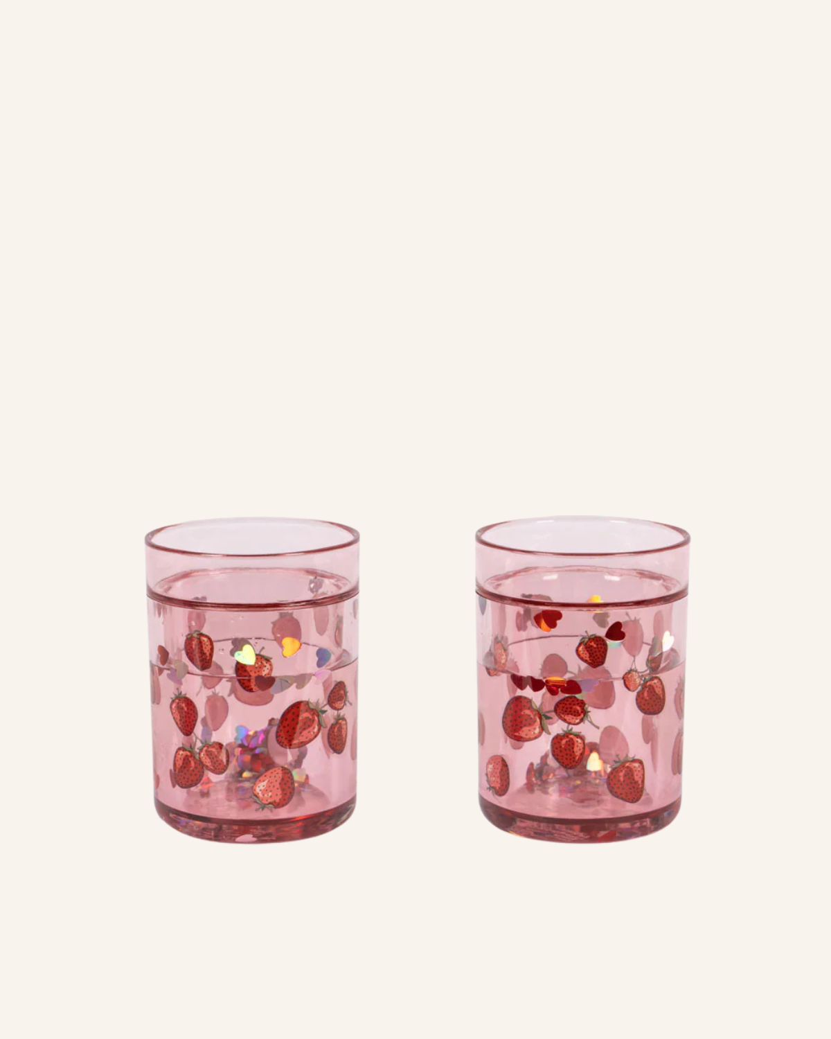 2 Pack Glitter Cups - Fragola Strawberry by Konges Sløjd 