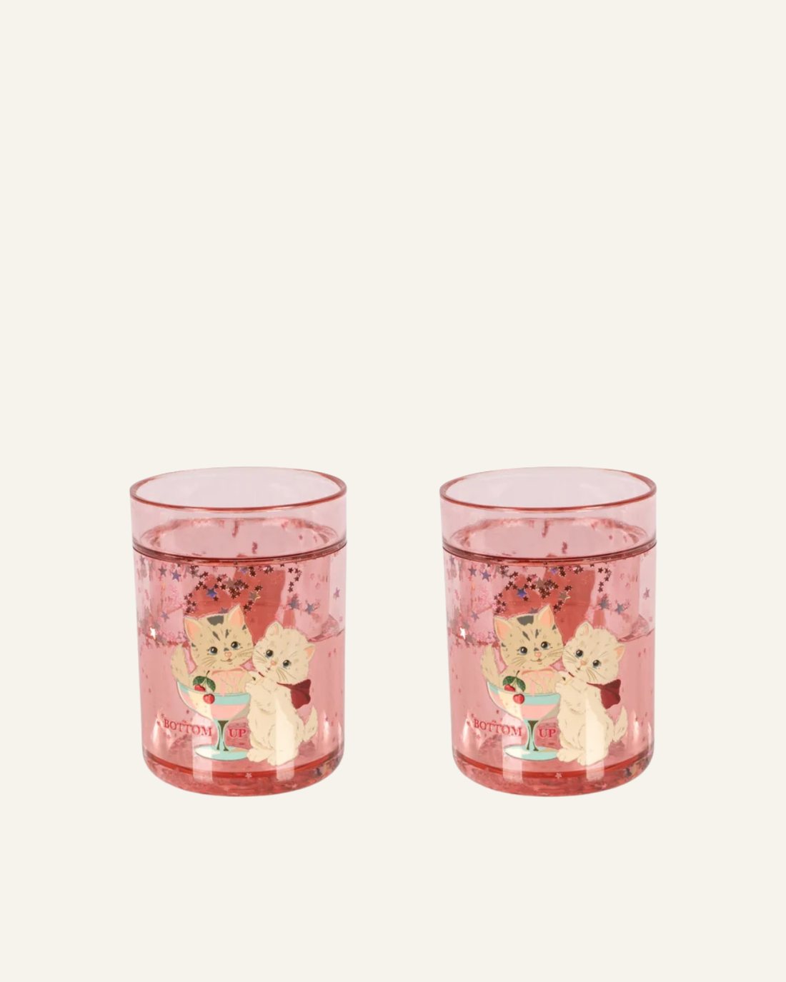 2 Pack Glitter Cups - Rose Cat by Konges Sløjd 