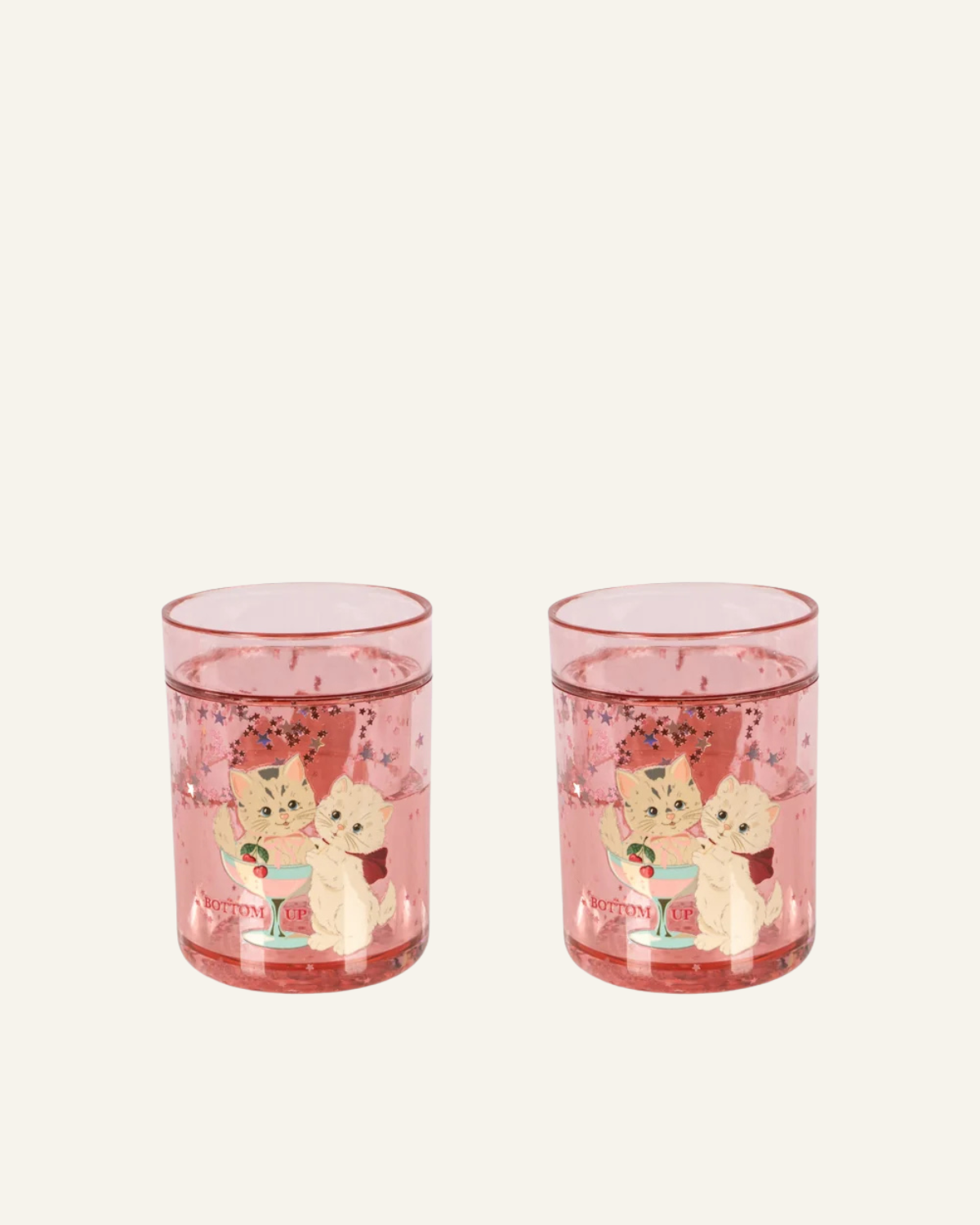 2 Pack Glitter Cups - Rose Cat by Konges Sløjd 