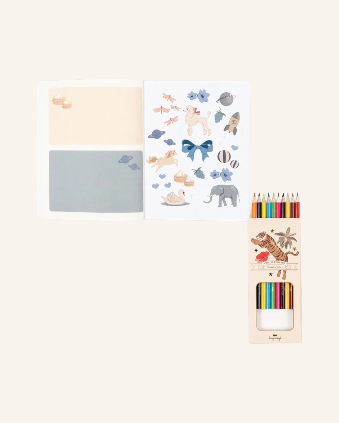 Activity Book with Colouring Pencils by Konges Sløjd