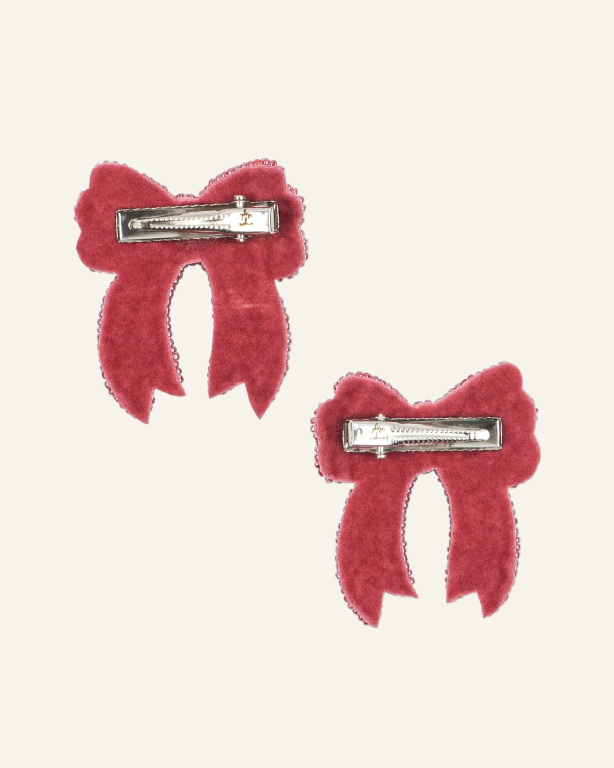 Sequin Bow Hair Clip 2pk - Rose by Konges Sløjd